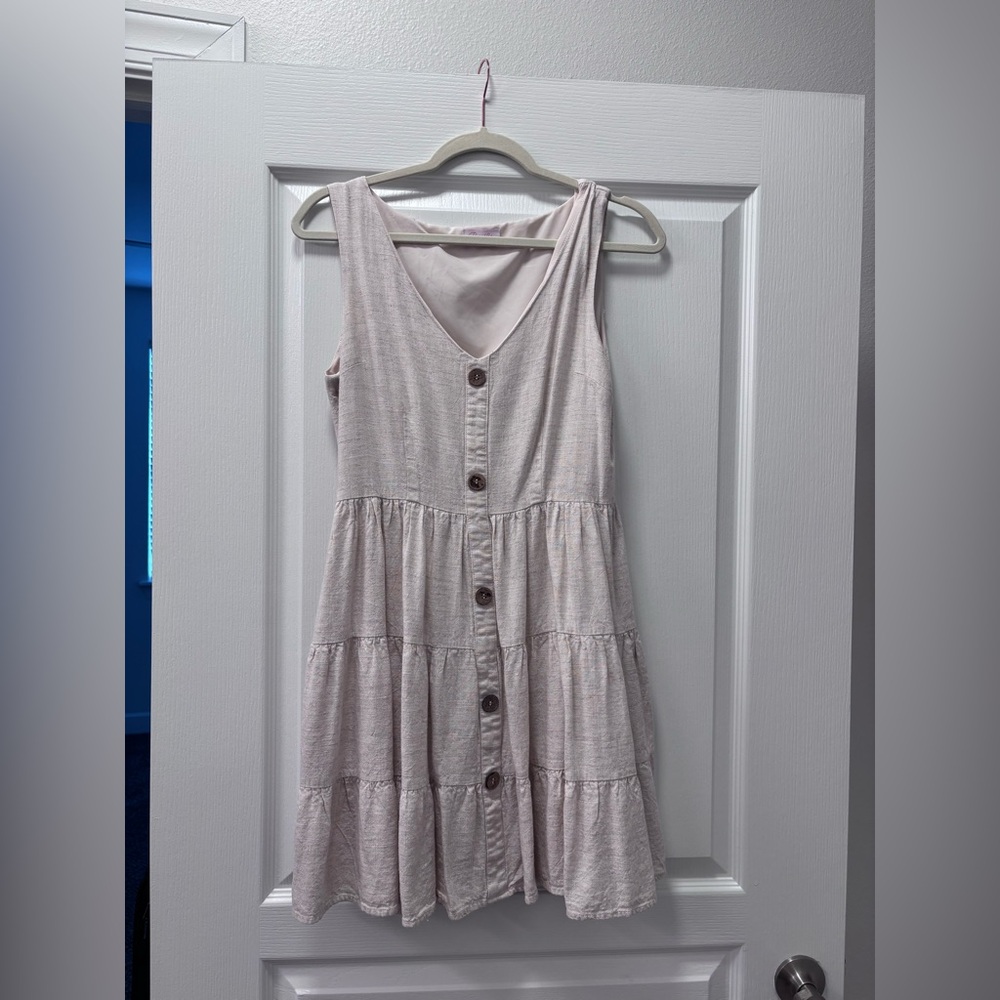 Sleeveless Button-Down Dress in Cream